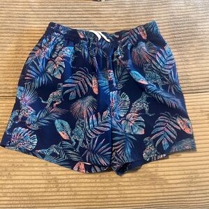 Chubbies Palm Dinosaur Blue Men's Medium M Swim Suit Inseam- Lined- EUC